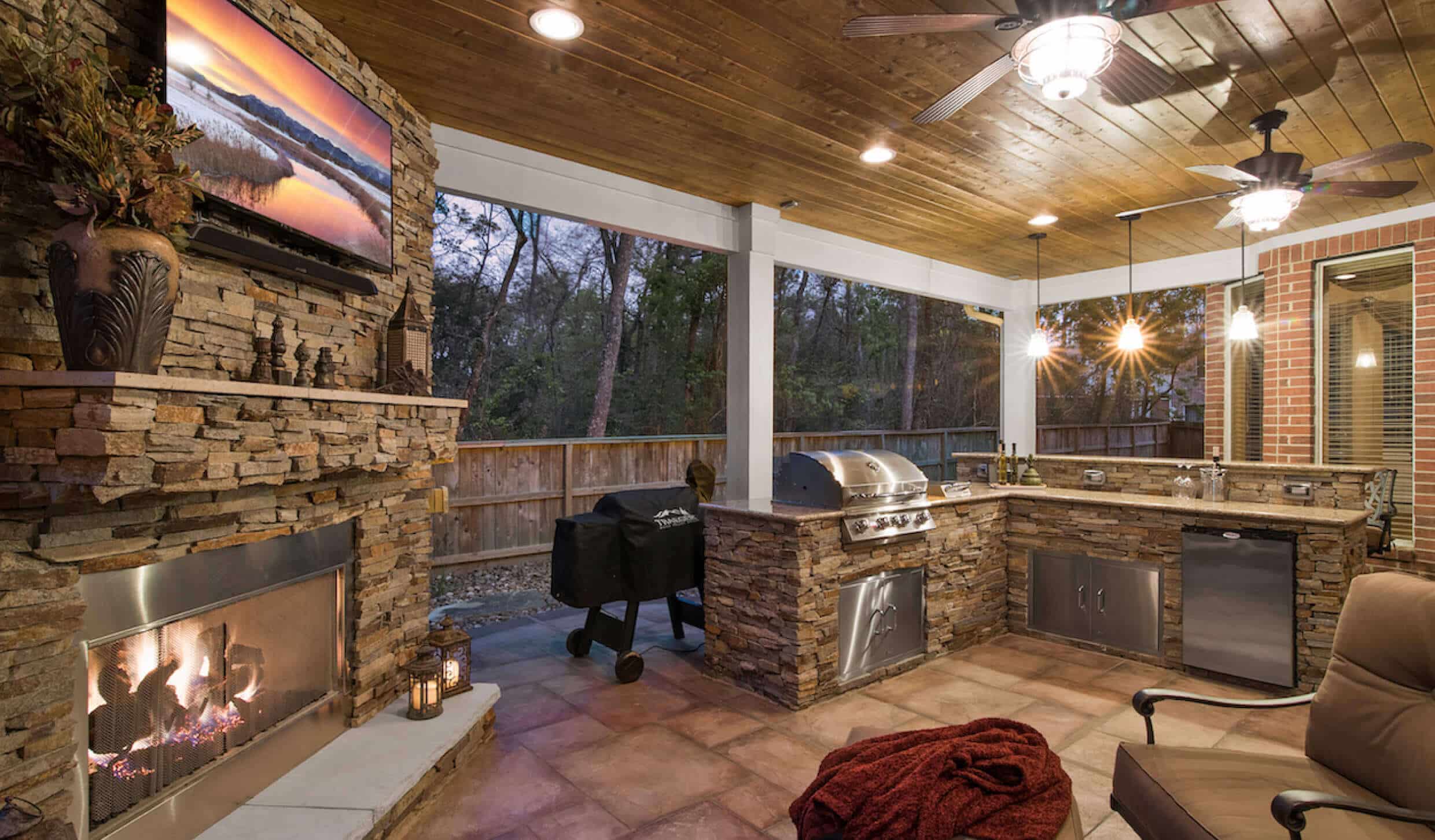 An outdoor living room